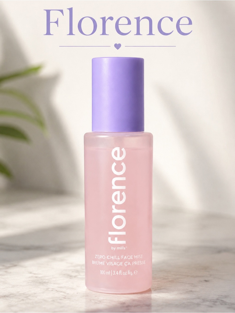 florence by mills Zero Chill Face Mist, Rose, 1.7 oz/ 50mL Lavender Rose NEW